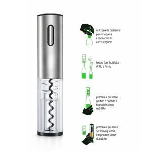 Cavatappi apribottiglie elettrico automatico in acciaio inox con apertura rapida e design elegante