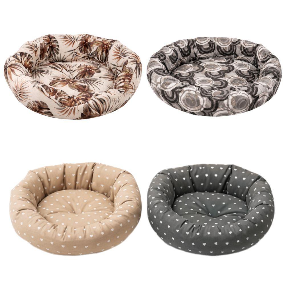 cuccia in cotone per animali (colore in base alla disponibilità) - foto 1 Cuccia in cotone per animali - quattro varianti: fantasia floreale beige, grigia, beige e grigia a puntini