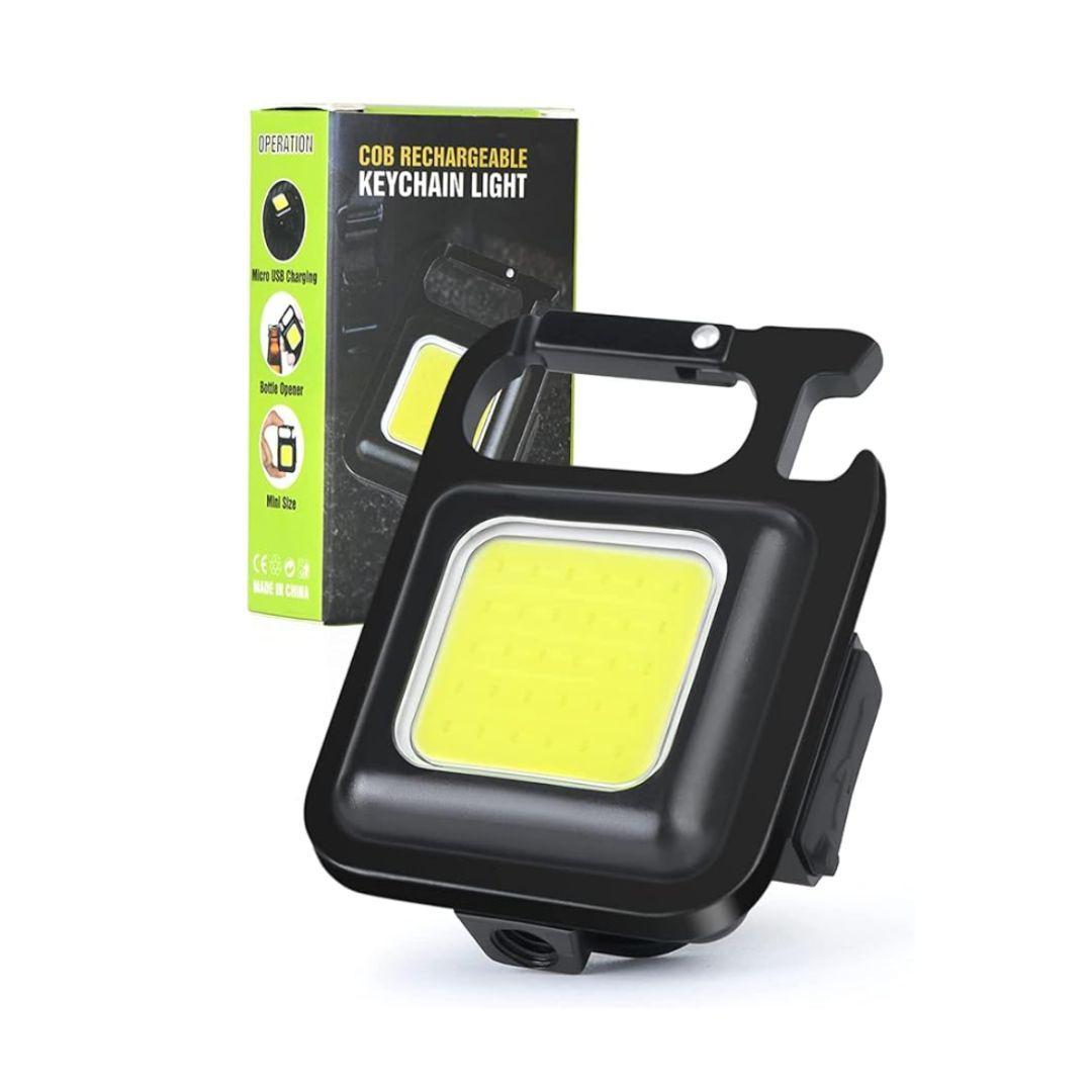 Mini torcia multifunzione nera Andowl ricaricabile impermeabile con LED giallo