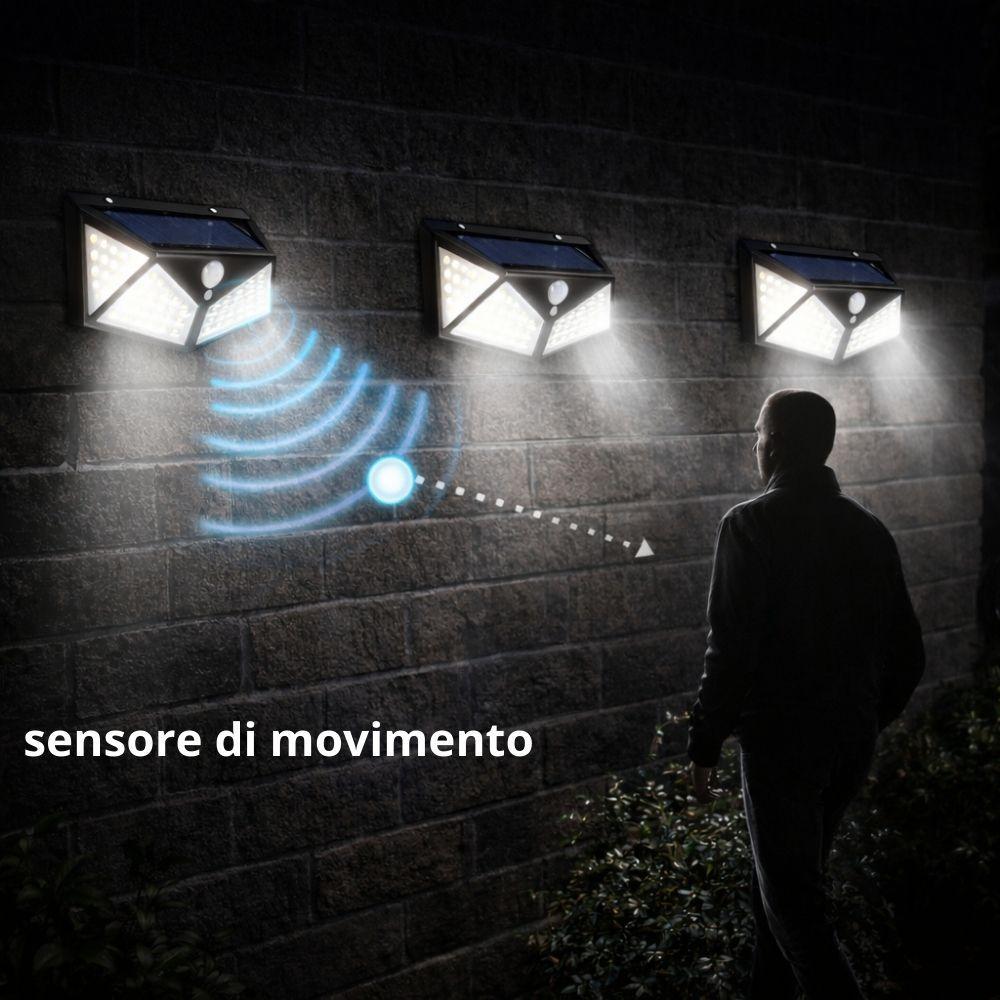 Faretto da parete con pannello solare, 20W, illuminazione esterna
