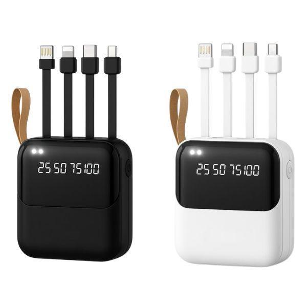 power bank 6800mah con cavi di ricarica integrati, display e torcia led - foto 1 power bank 6800mah con cavi di ricarica integrati, display e torcia led - foto 1