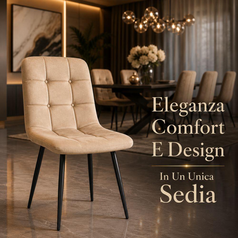 Sedia imbottita velluto beige con scrivania, sfondo scuro, arredo moderno