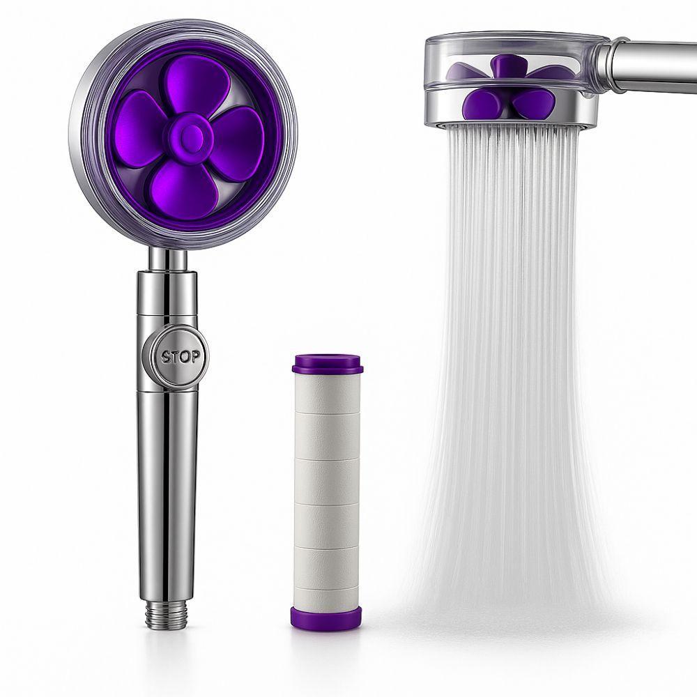 soffione doccia alta pressione, ventola turbo fan 360 gradi con interruttore stop e filtro - foto 1 soffione doccia alta pressione, ventola turbo fan 360 gradi con interruttore stop e filtro - foto 1