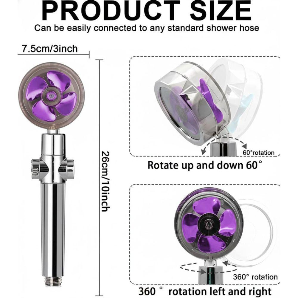 soffione doccia alta pressione, ventola turbo fan 360 gradi con interruttore stop e filtro - foto 3 soffione doccia alta pressione, ventola turbo fan 360 gradi con interruttore stop e filtro - foto 3
