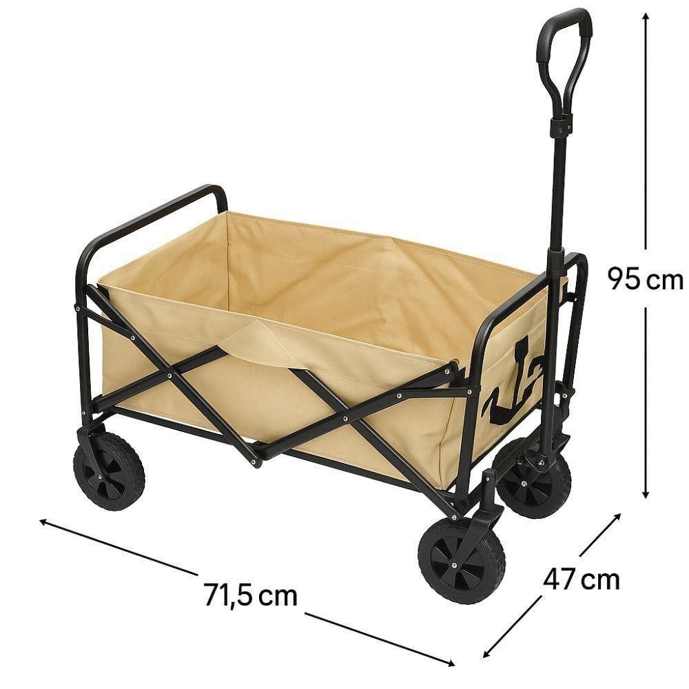 Carrello pieghevole da trasporto rosso con cestello, vista laterale