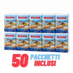 Mouchoirs klevex 3 couches ultra-doux, lot de 50 paquets (5 paquets de 10 paquets de mouchoirs) blanc