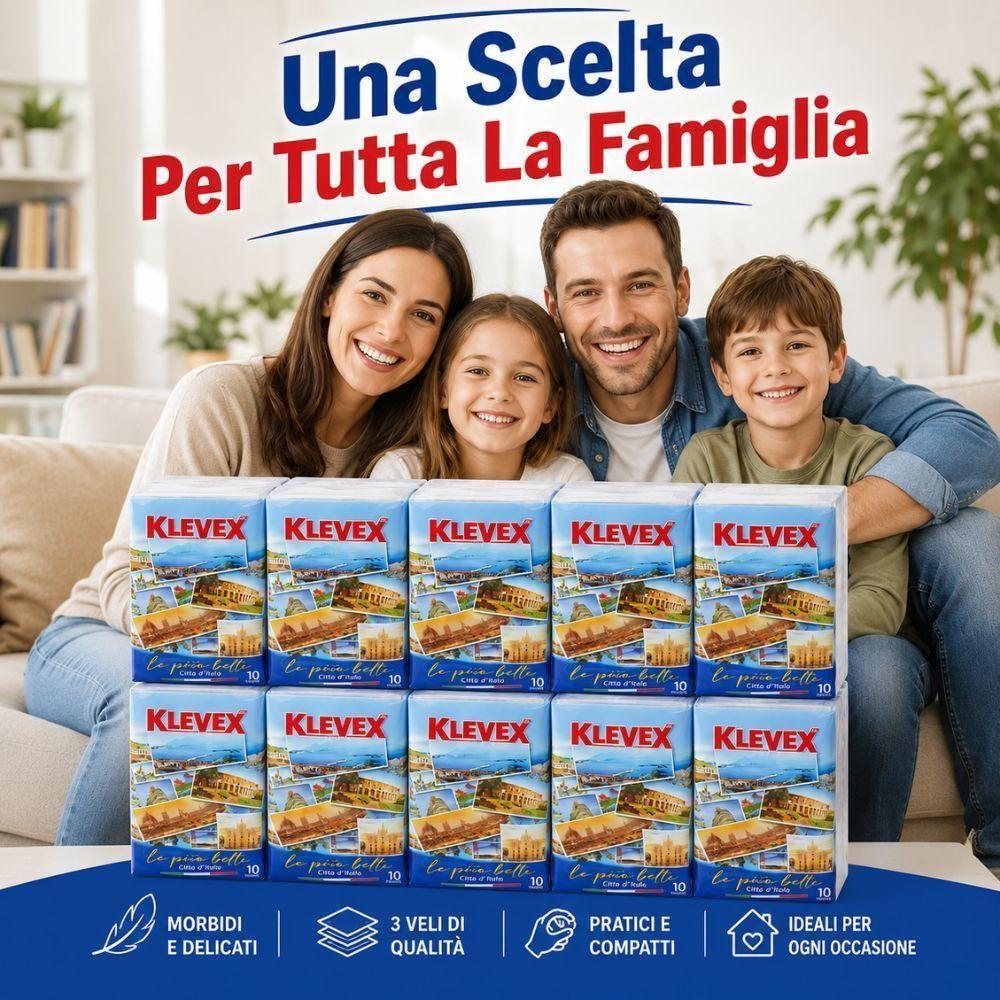 Fazzoletti Klevex 3 veli in confezione scorta con 50 pacchetti totali