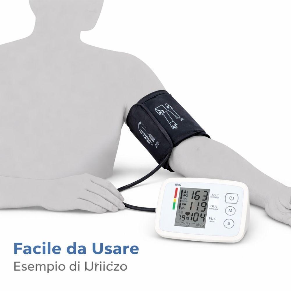 Misuratore di pressione digitale con schermo e batteria, dispositivo per il monitoraggio della pressione arteriosa