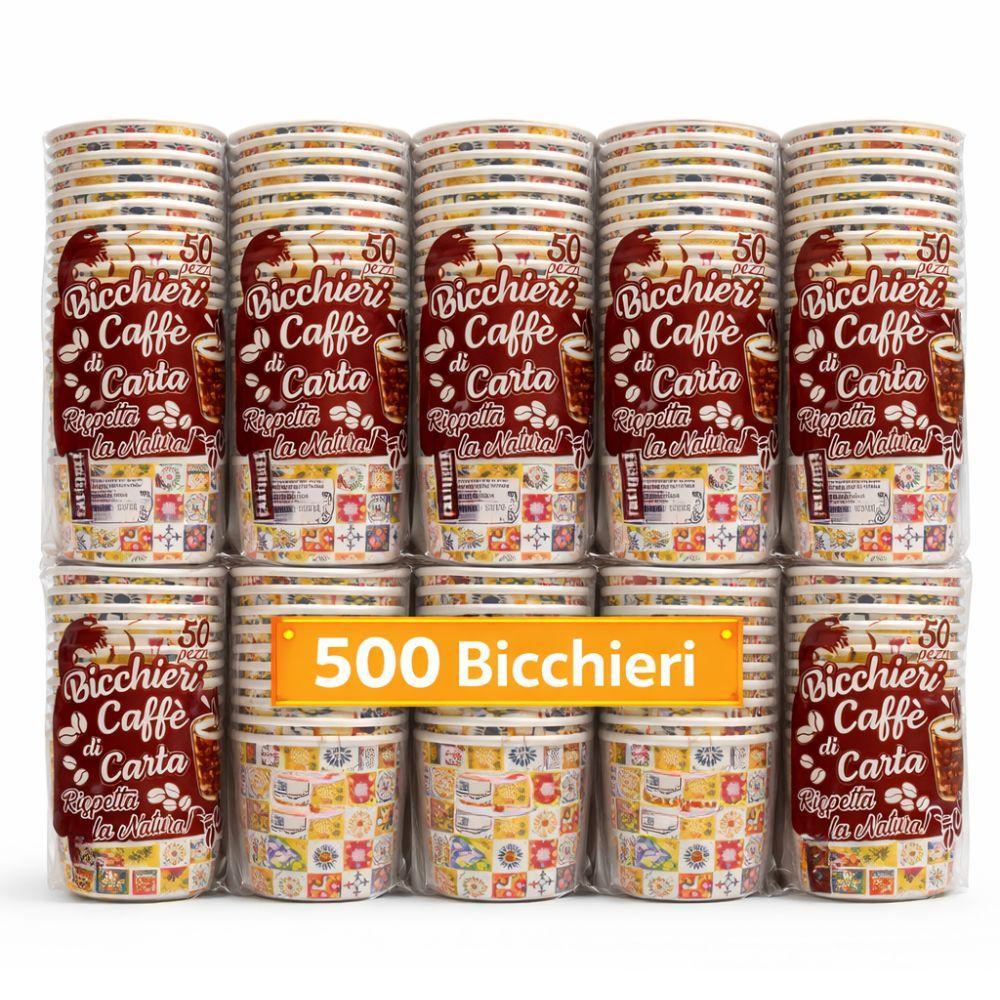 500 bicchierini di carta da caffe 75 ml ( 10 pacchetti da 50 pezzi ) - foto 1 500 bicchierini di carta da caffe 75 ml ( 10 pacchetti da 50 pezzi ) - foto 1