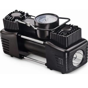 Compressore aria portatile cordless 88vf 12v con manometro analogico e luce led integrata