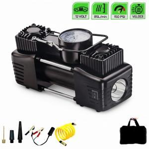 Compressore aria portatile cordless 88vf 12v con manometro analogico e luce led integrata