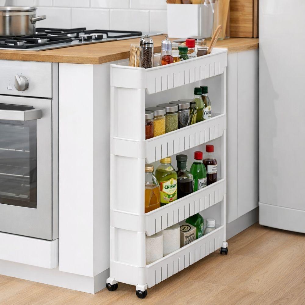 carrello slim e compatto a 4 livelli con ruote per ogni spazio di casa - foto 3 carrello slim e compatto a 4 livelli con ruote per ogni spazio di casa - foto 3