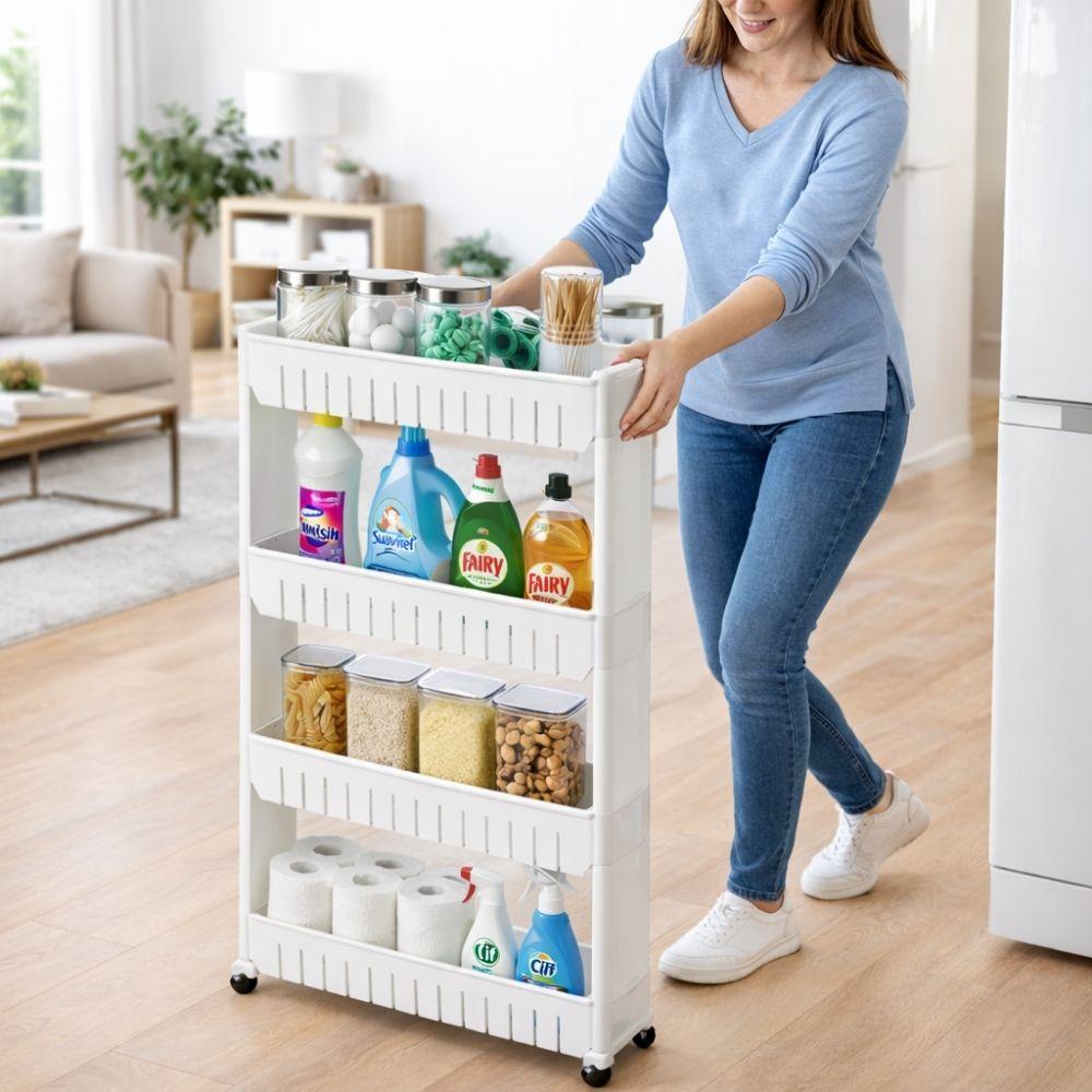 carrello slim e compatto a 4 livelli con ruote per ogni spazio di casa - foto 4 carrello slim e compatto a 4 livelli con ruote per ogni spazio di casa - foto 4