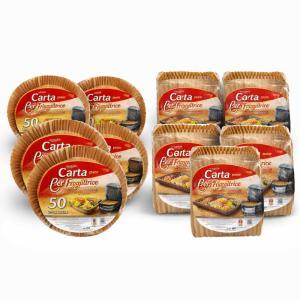 Carta per friggitrice ad aria quadrata e rotonda set 5 pacchi da 50 pezzi 16x16 cm