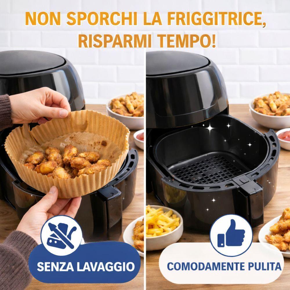 carta per friggitrice ad aria quadrata e rotonda set 5 pacchi da 50 pezzi 16x16 cm - foto 4 Carta antiaderente quadrata per friggitrice ad aria, formato 16x16 cm