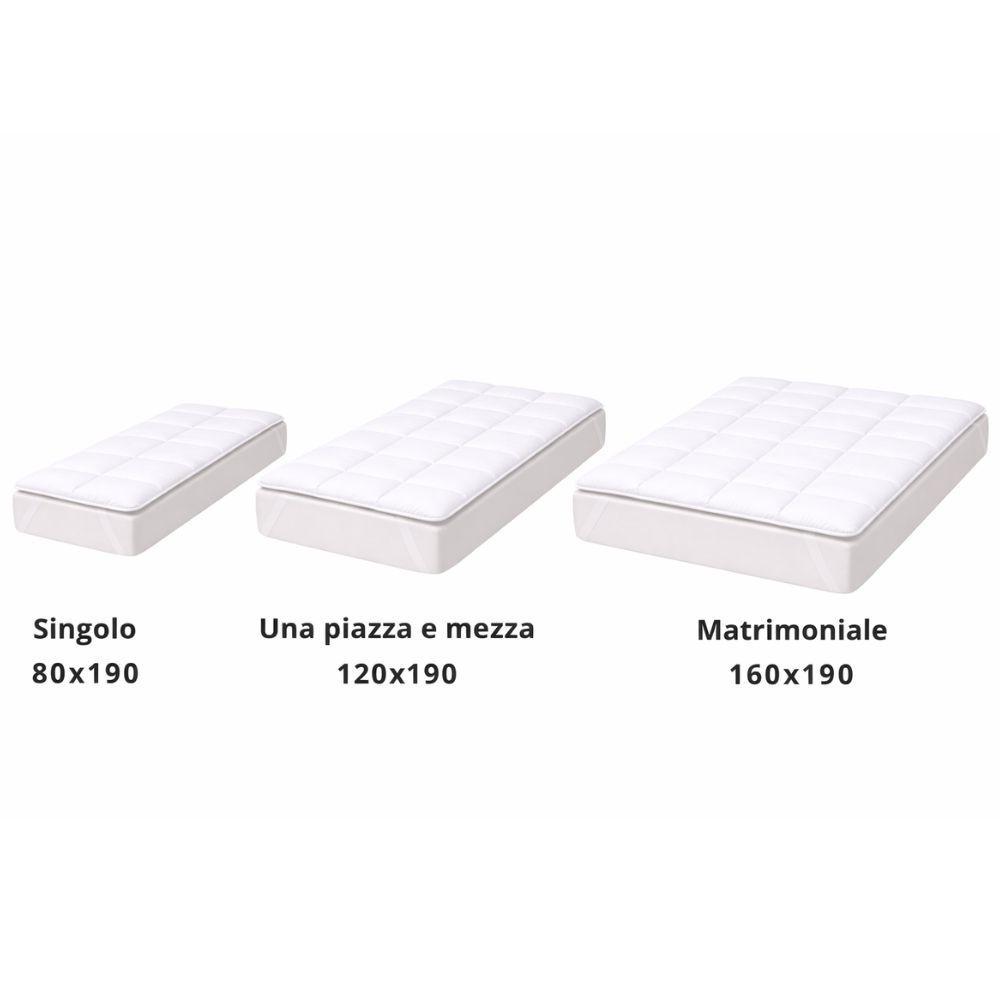 topper singolo /una piazza e mezza /matrimoniale traspirante trapuntato anallergico con elastici - foto 3 Tre formati disponibili (singolo, una piazza e mezza, matrimoniale) in prospettiva diversa
