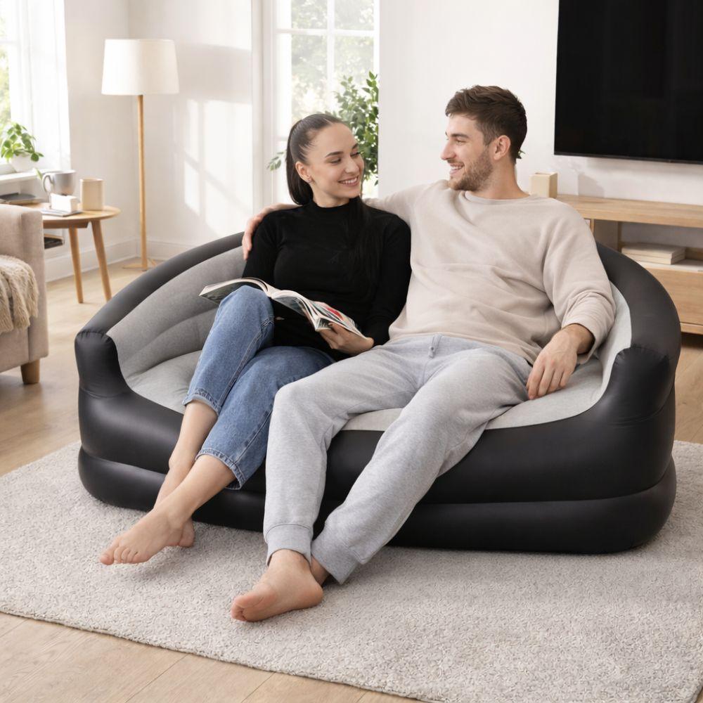  divano gonfiabile 2 posti con seduta morbida ed ergonomica base stabile anti ribaltamento ideale per relax e come idea regalo - foto 2
