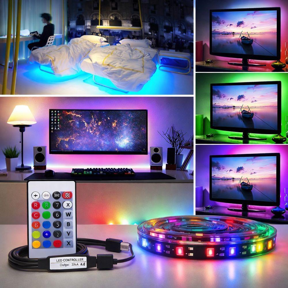 striscia led rgb 5 metri con telecomando illuminazione multicolore - foto 2 striscia led rgb 5 metri con telecomando illuminazione multicolore - foto 2