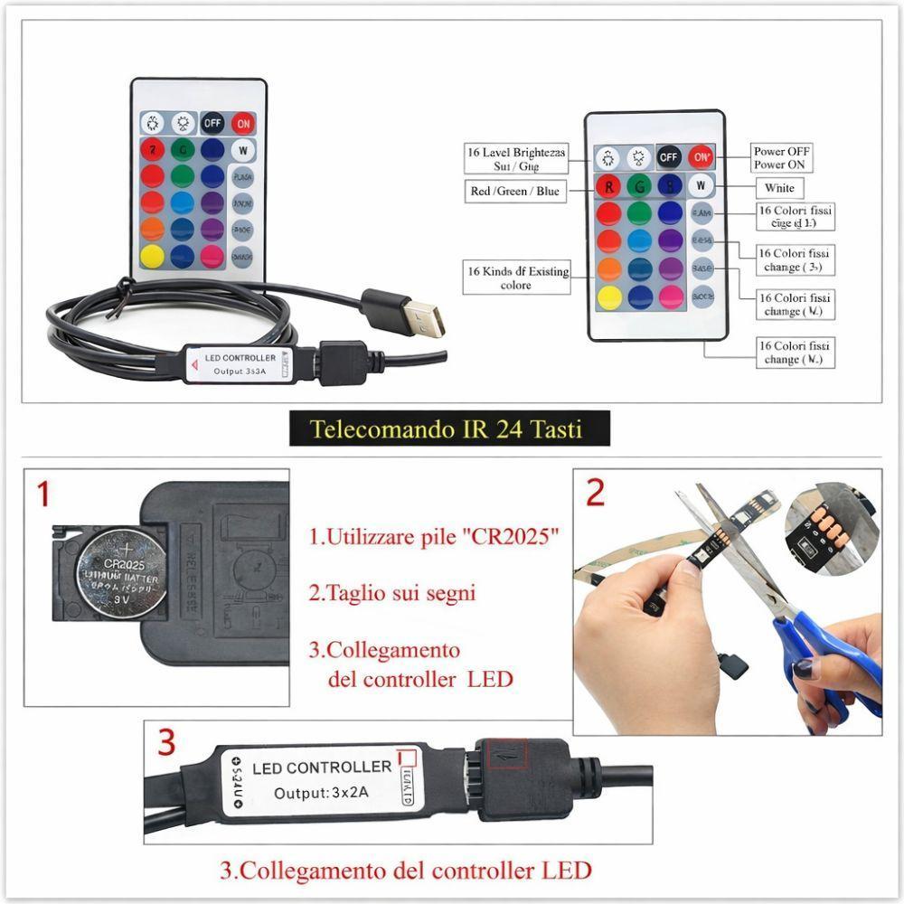 striscia led rgb 5 metri con telecomando illuminazione multicolore - foto 3 striscia led rgb 5 metri con telecomando illuminazione multicolore - foto 3