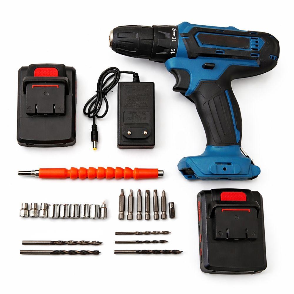  trapano avvitatore con 2 batterie da 24v, accessori inclusi e valigetta - foto 1