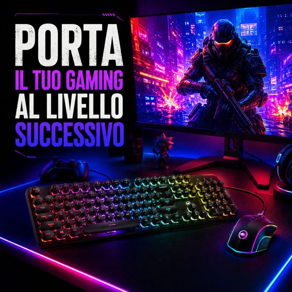 kit gaming rgb tastiera e mouse usb retroilluminati per pc - foto 2 kit gaming rgb tastiera e mouse usb retroilluminati per pc - foto 2