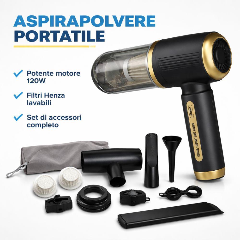 aspirapolvere portatile ricaricabile senza fili multiuso auto e casa con accessori - foto 1 aspirapolvere portatile ricaricabile senza fili multiuso auto e casa con accessori - foto 1