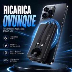 Power bank magnetico 10000mah con lightning display led