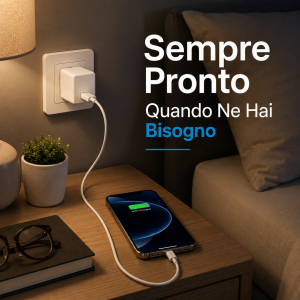 Caricatore usb con cavo incluso usb c da 1 metro