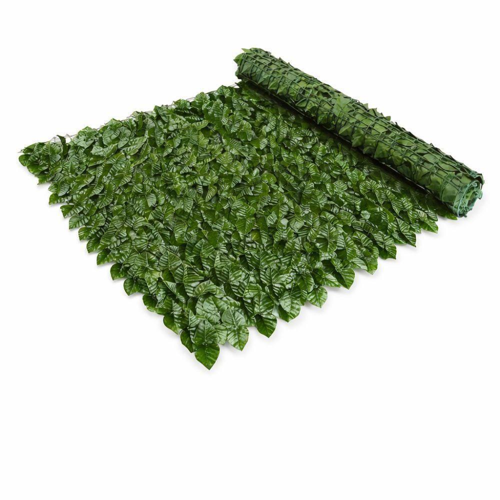  siepe artificiale sempreverde privacy 1x3 metri, edera finta per balcone recinzione giardino - foto 1