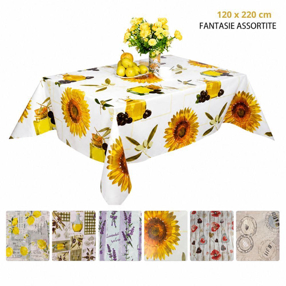  tovaglia da tavola fantasie assortite 120x220 cm antimacchia lavabile - foto 1