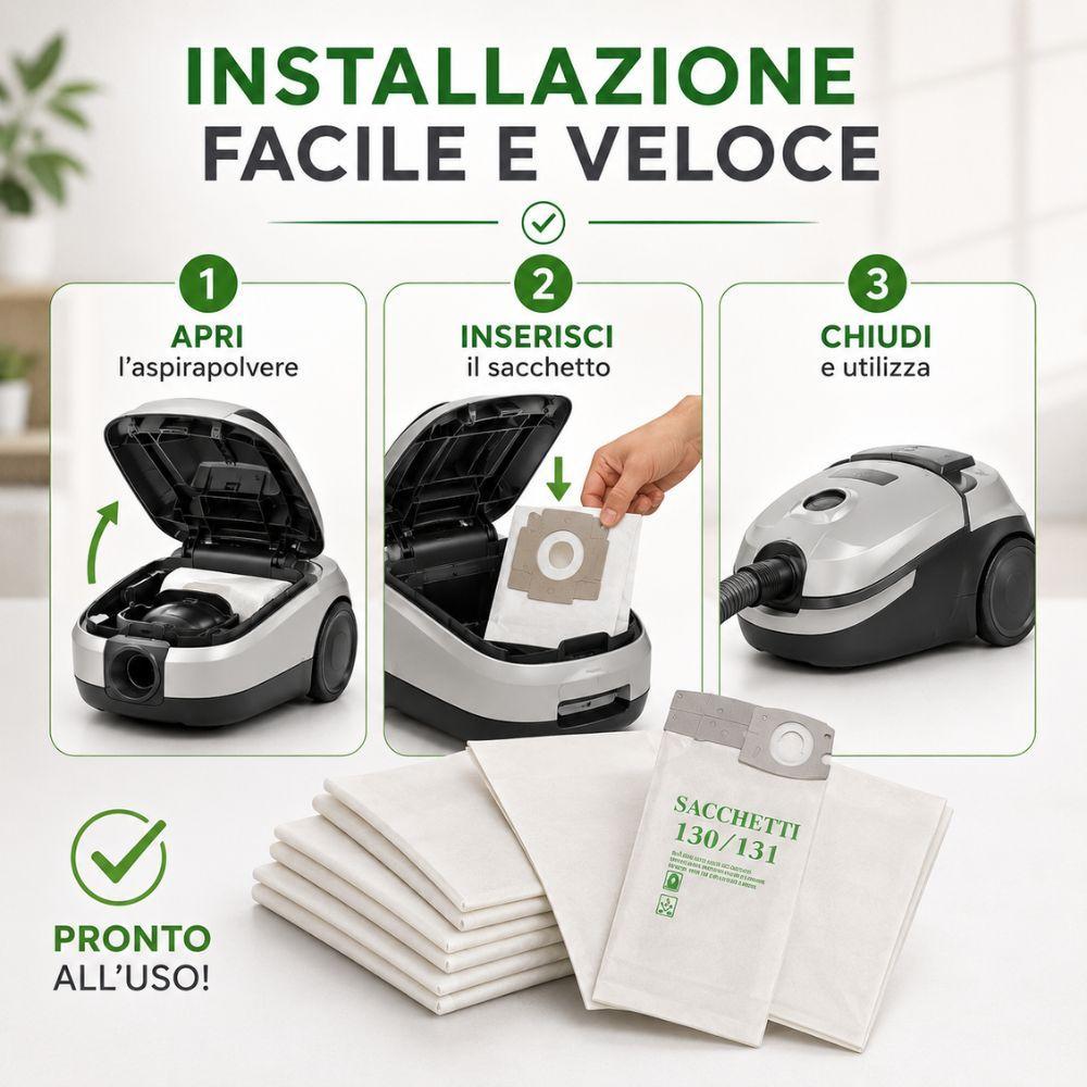  sacchetti aspirapolvere compatibili folletto con diverse misure - foto 3