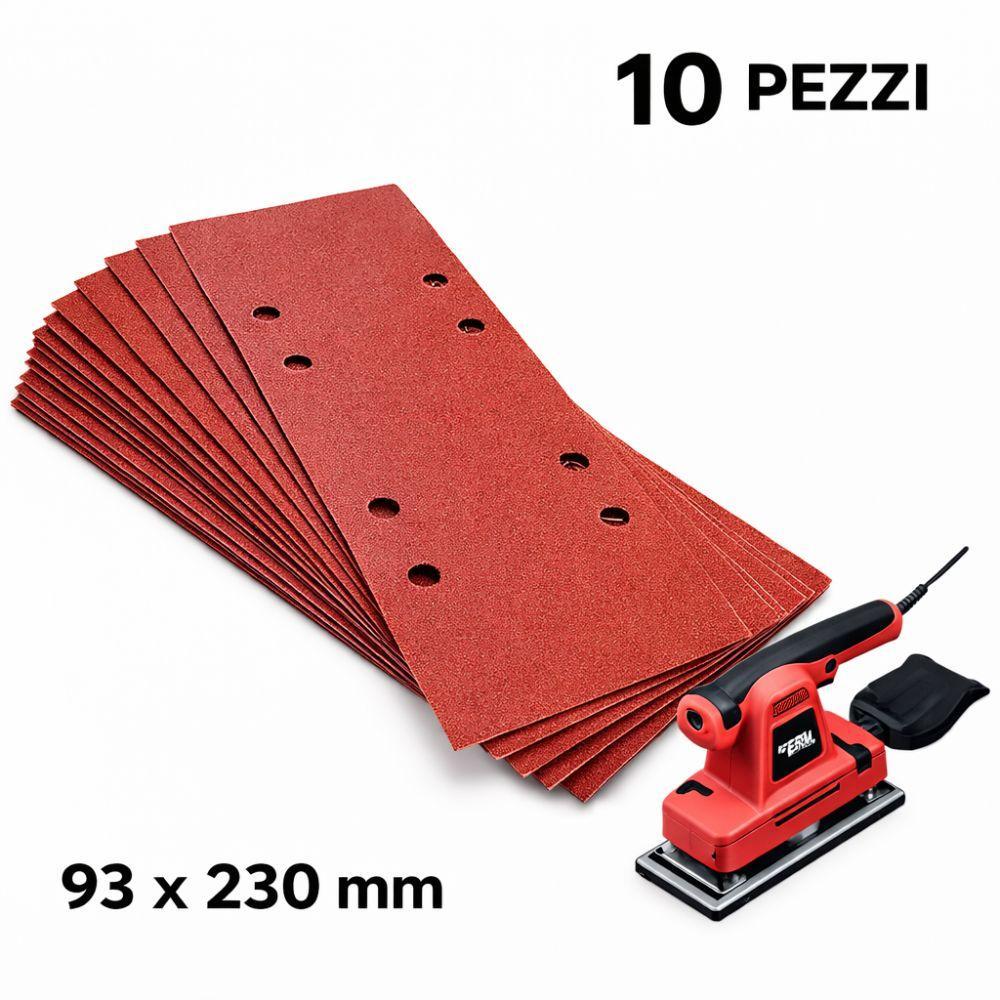  set di 10 pezzi di carta abrasiva grana 120 k/g rettangolare 93x230 - foto 1