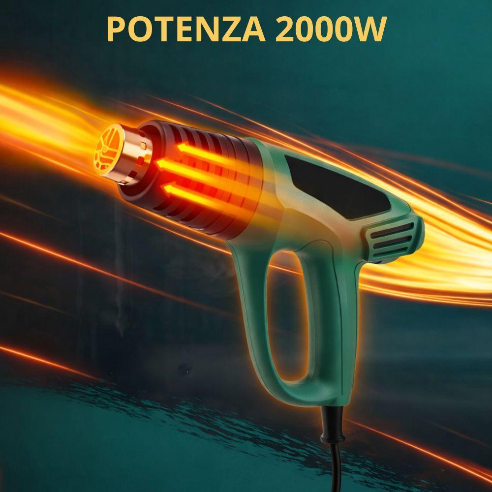 Pistola termica 2000W con fascio di calore stilizzato, effetto grafico