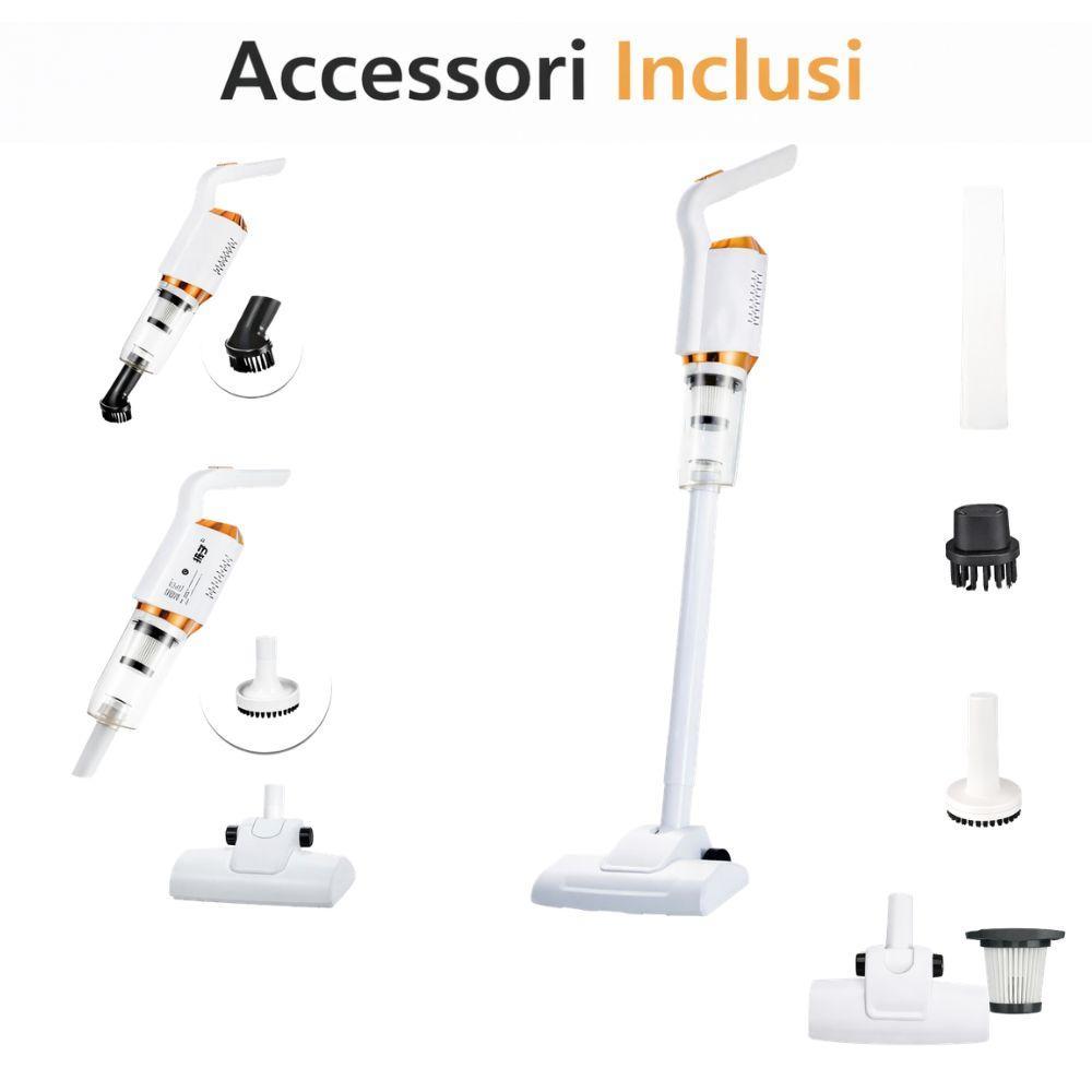 scopa elettrica multifunzionale 2in1 aspirapolvere con accessori - foto 2 Scopa elettrica 2in1 con accessori intercambiabili - dettaglio