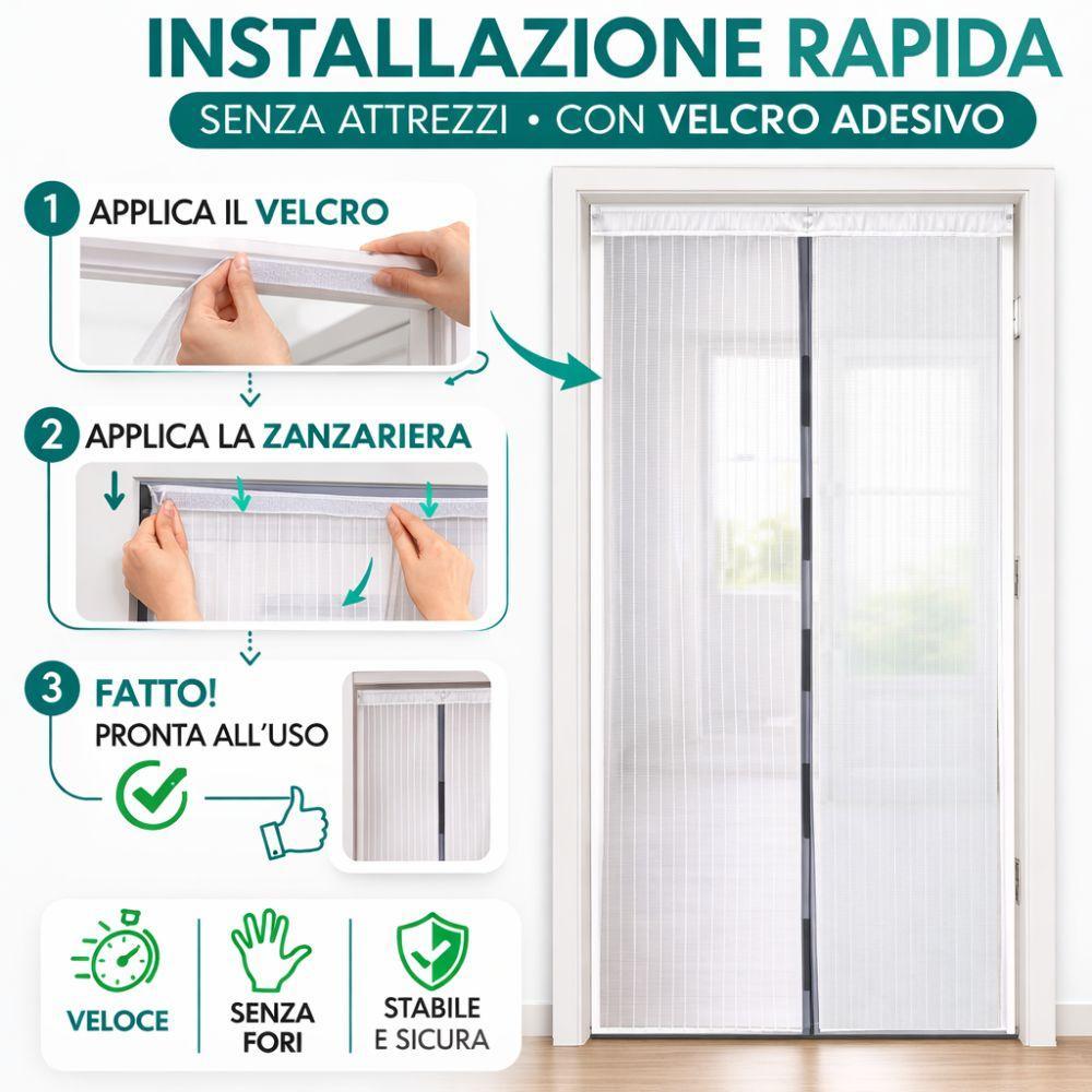 zanzariera magnetica 150x250 con chiusura automatica anti zanzare - foto 3 zanzariera magnetica 150x250 con chiusura automatica anti zanzare - foto 3