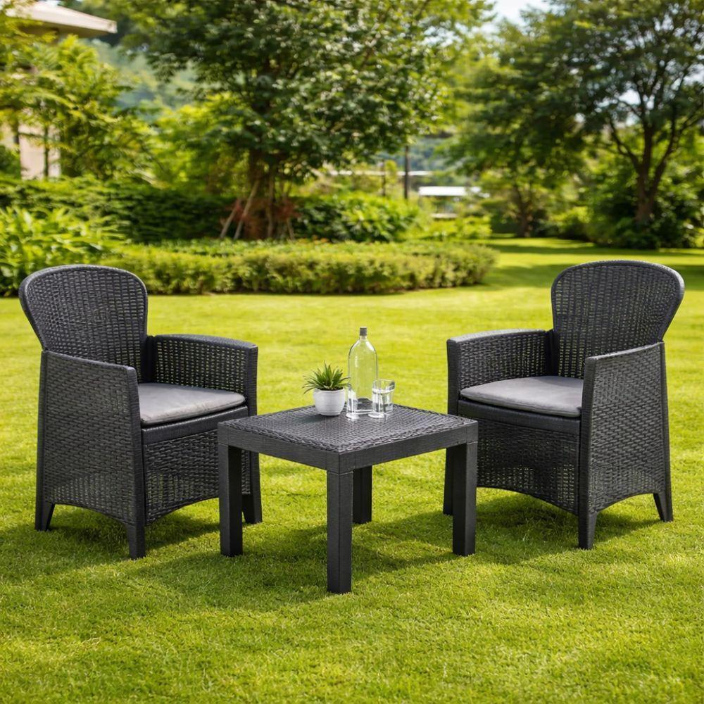 set giardino con tavolino e cuscini effetto rattan - foto 2 set giardino con tavolino e cuscini effetto rattan - foto 2