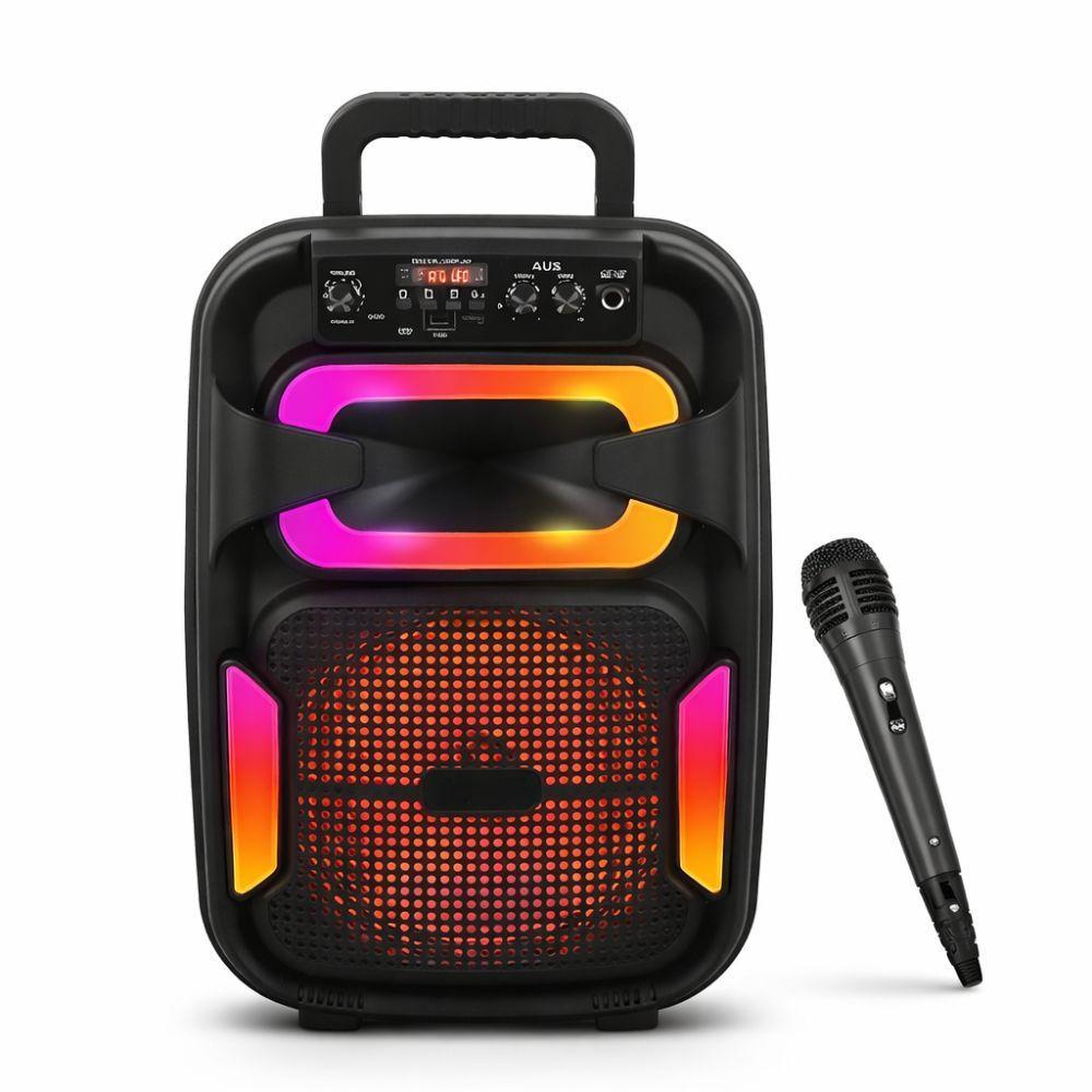 cassa speaker bluetooth con effetti led multicolor e microfono incluso - foto 1 cassa speaker bluetooth con effetti led multicolor e microfono incluso - foto 1