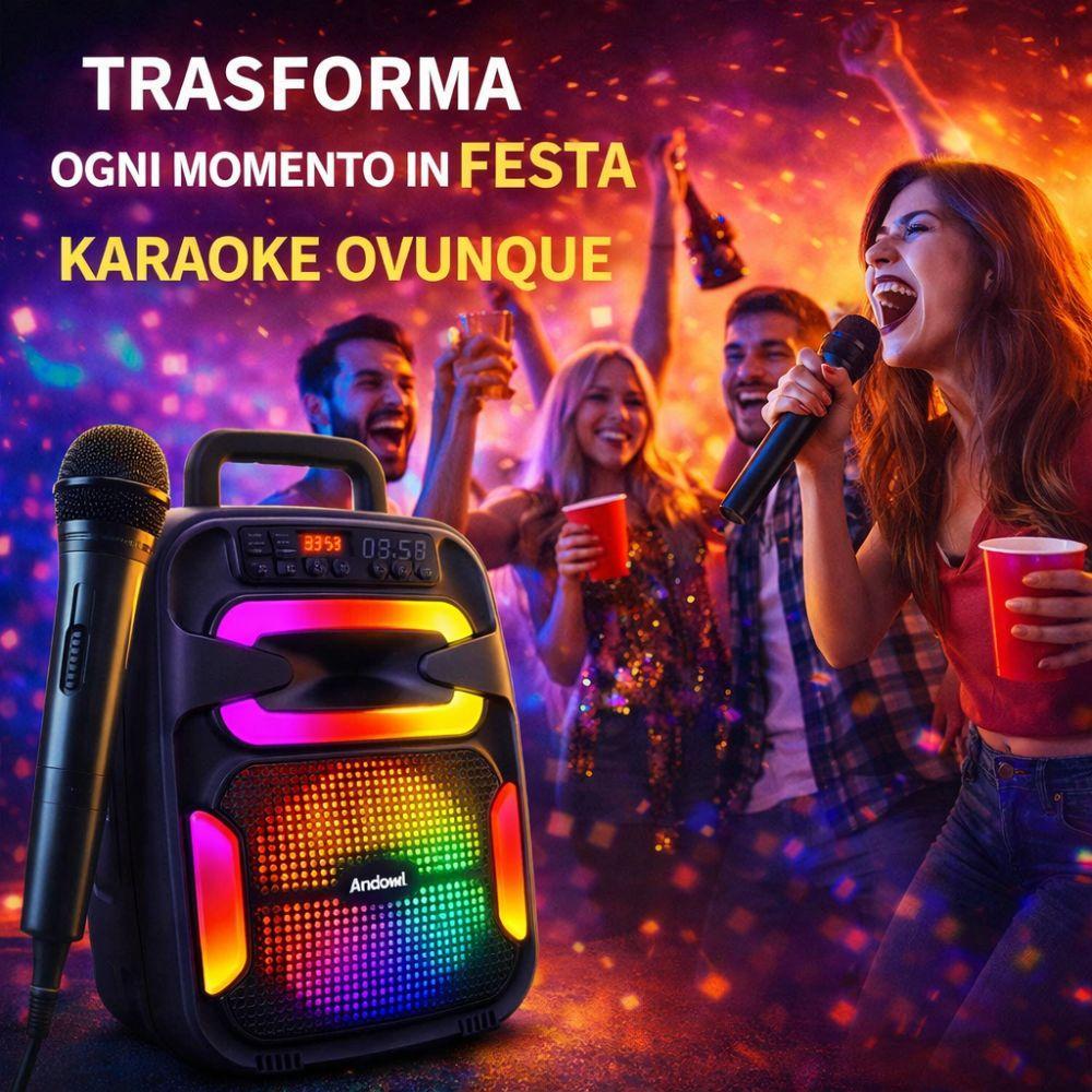 cassa speaker bluetooth con effetti led multicolor e microfono incluso - foto 4 cassa speaker bluetooth con effetti led multicolor e microfono incluso - foto 4