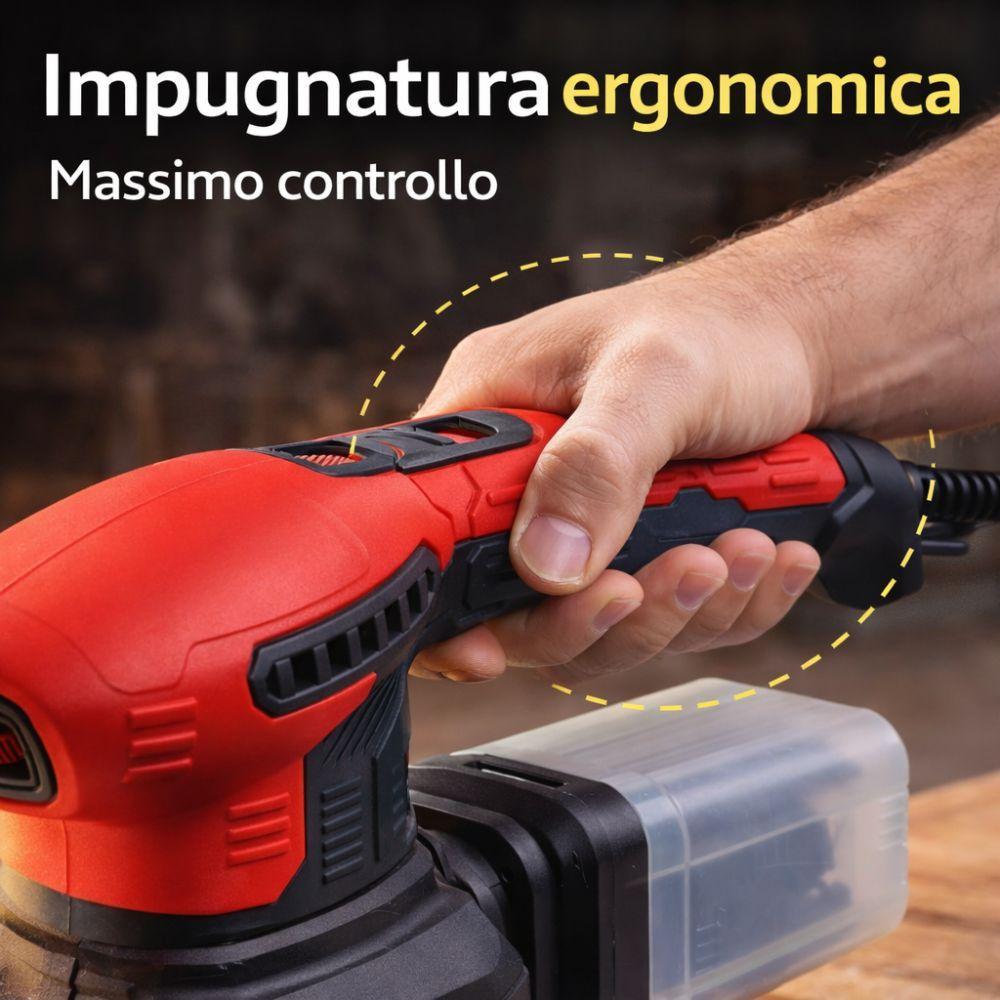 levigatrice orbitale 3 in 1 con aspirazione elettrica multiuso per legno muro metallo con accessori inclusi - foto 5 levigatrice orbitale 3 in 1 con aspirazione elettrica multiuso per legno muro metallo con accessori inclusi - foto 5