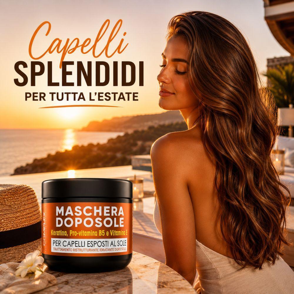 maschera doposole capelli ristrutturante con cheratina, pro-vitamina b5 e vitamina e - foto 5