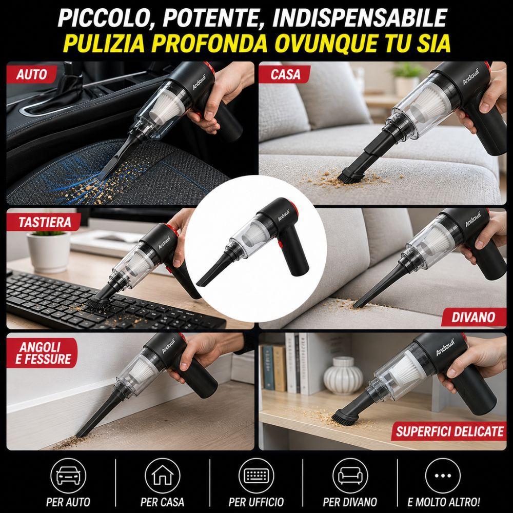 aspiratore portatile 2 in 1 senza fili – mini aspirapolvere auto e casa compatto e potente - foto 5 aspiratore portatile 2 in 1 senza fili – mini aspirapolvere auto e casa compatto e potente - foto 5