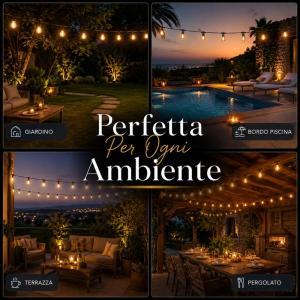 Portalampada lineare da esterno 10 metri con 10 portalampada collegabili