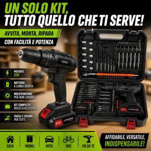 Avvitatore elettrico multifunzionale con valigetta – trapano avvitatore con accessori completi