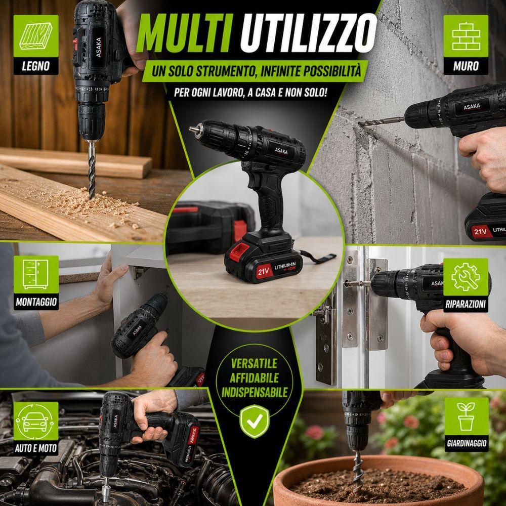 avvitatore elettrico multifunzionale con valigetta – trapano avvitatore con accessori completi - foto 5 avvitatore elettrico multifunzionale con valigetta – trapano avvitatore con accessori completi - foto 5