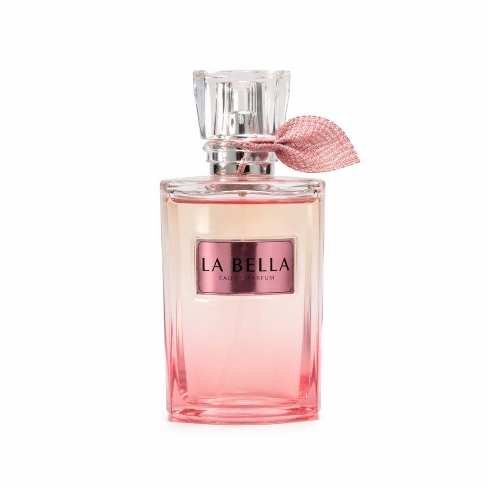 profumo donna la bella eau de parfum 100ml fragranza elegante dolce e sensuale - foto 1 Bottiglia di profumo La Bella Eau de Parfum 100ml trasparente con sfumatura rosa, tappo a forma di goccia