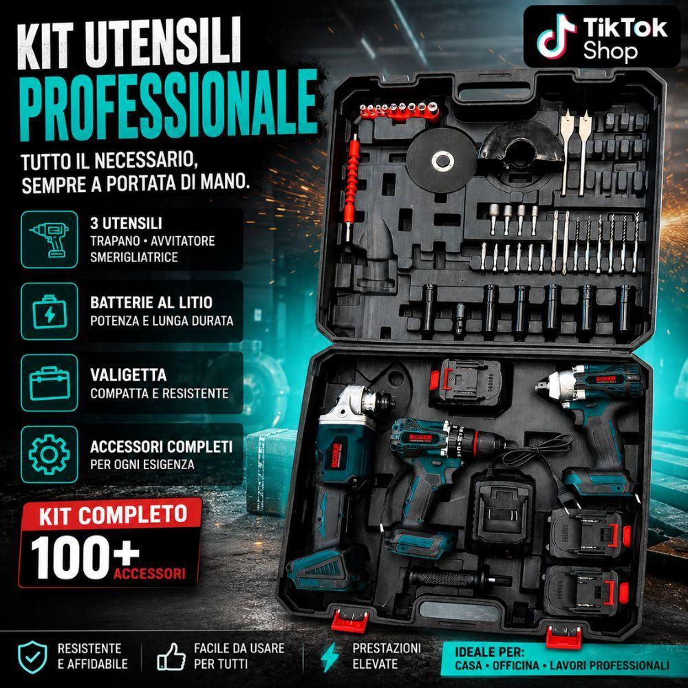 kit 3 in 1 avvitatore, smerigliatrice angolare e avvitatore a impulsi con 3 batterie, punte e inserti - foto 2 kit 3 in 1 avvitatore, smerigliatrice angolare e avvitatore a impulsi con 3 batterie, punte e inserti - foto 2