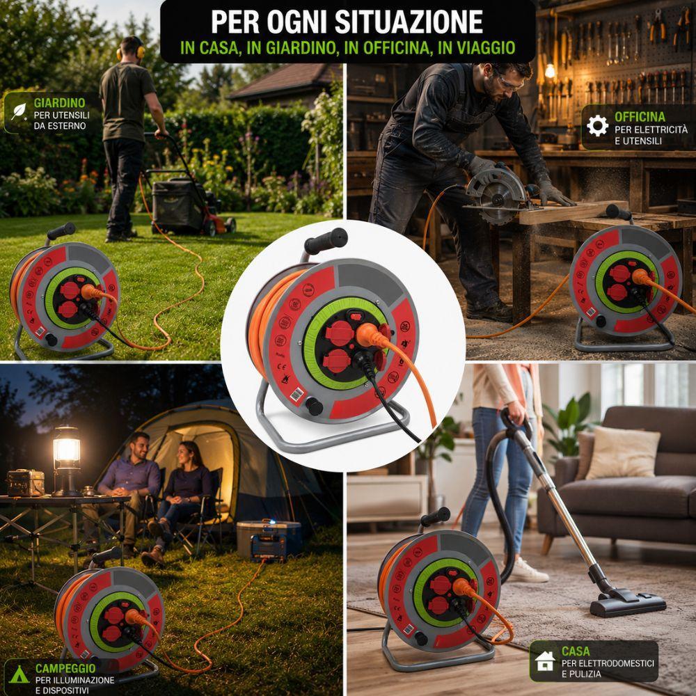  prolunga di corrente avvolgibile e impermeabile da 50mt - foto 4