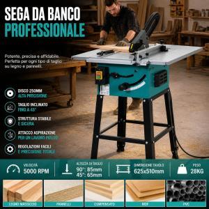 Sega da banco professionale con disco regolabile