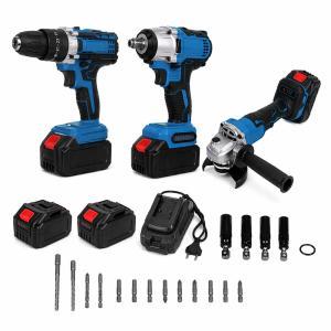 Kit 3in1 avvitatore, avvitatore a impulsi e  smerigliatrice con accessori