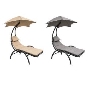 Sdraio lettino dondolo bali da giardino con ombrellone regolabile struttura in acciaio cuscino comfort
